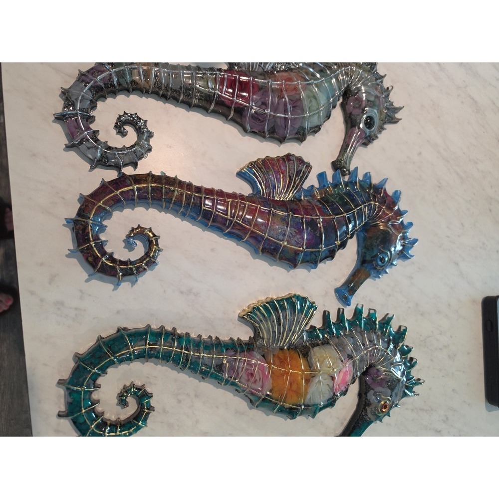 Handmade Resin Seahorses. 1014